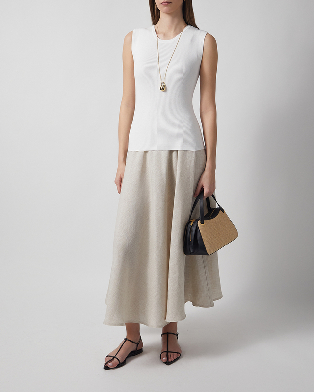 Top Griet Rib-Knit White