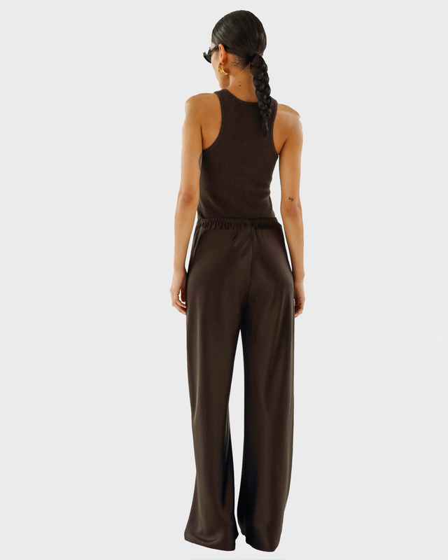 Almada Label  Byxor Bias Satin Pants Chocolate XS