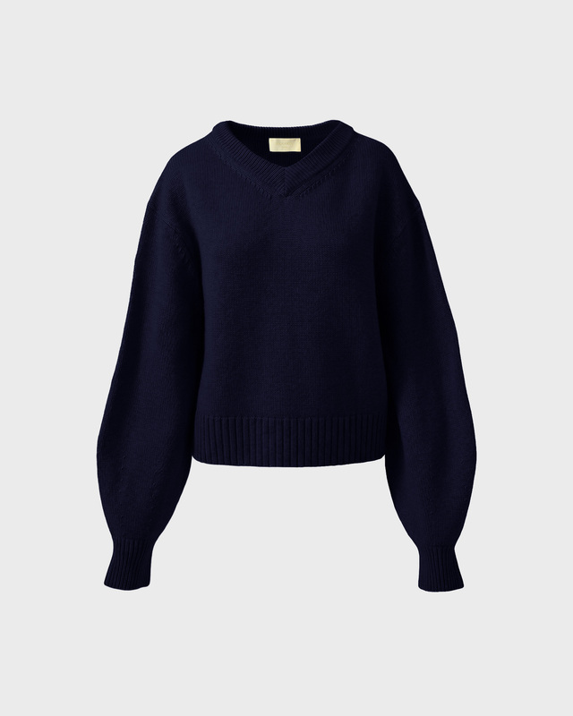Genser Cashmere V-Neck Navy