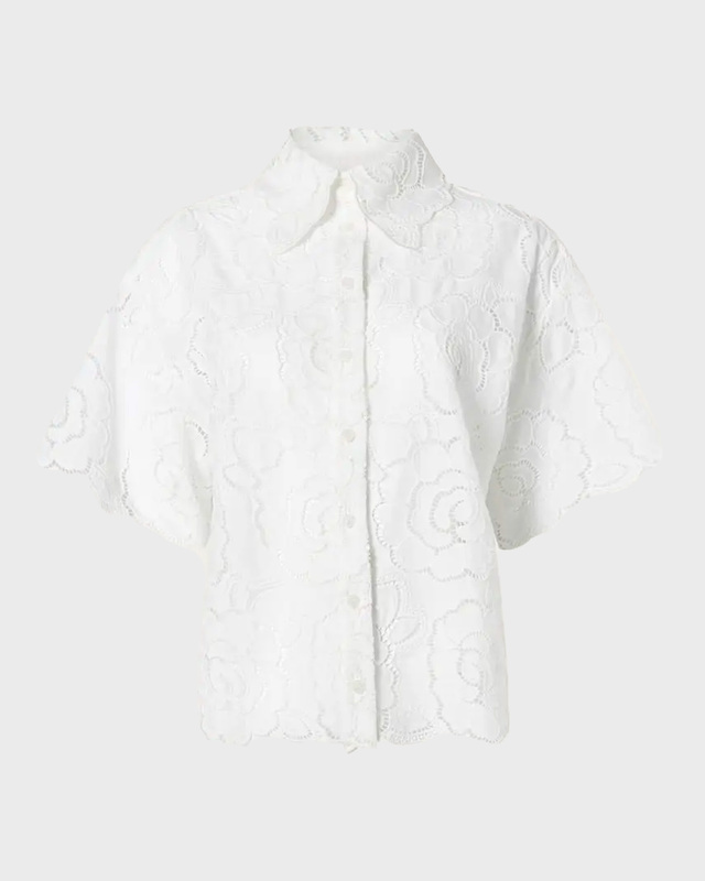 Shirt Claudia Short Sleeve Lace White