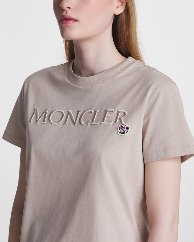 Moncler T-Shirt Maglia Maniche Corte Beige XS