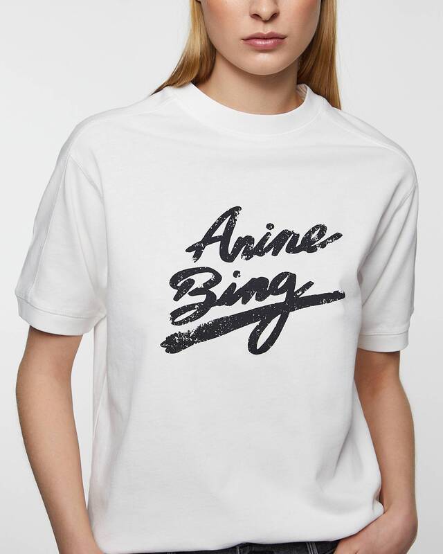 Anine Bing T-shirt Jaylin Signature Ivory M