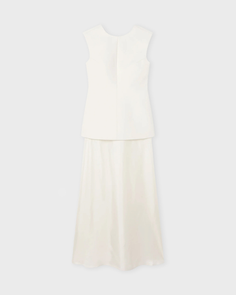 Klänning Open Back Dress With Silk Creme 1