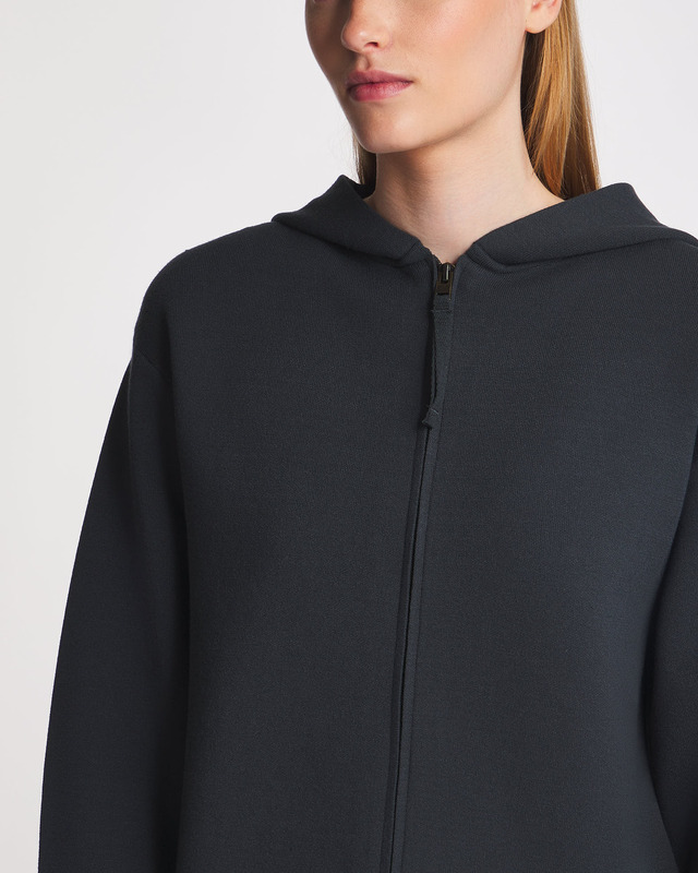 Vince Hoodie Two-Way Zip Granit M