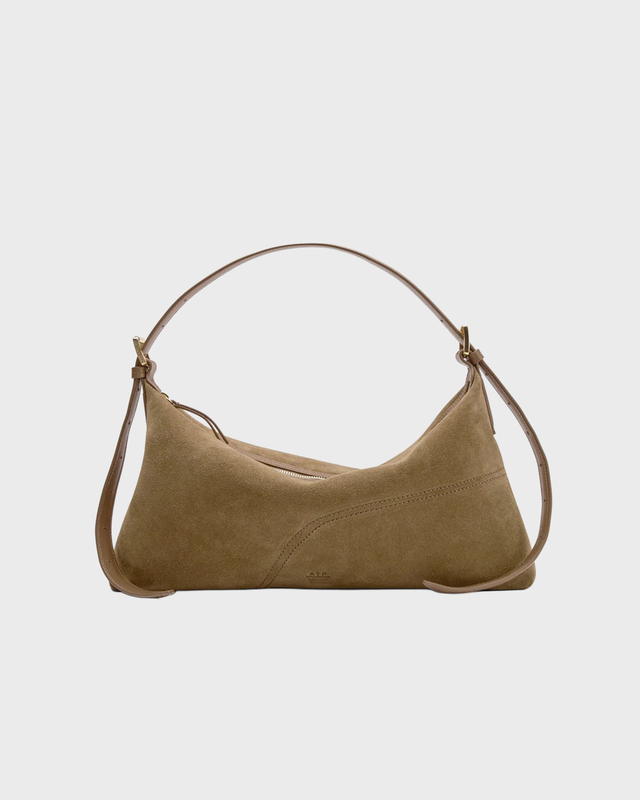 Skuldertaske Castellare Loden Suede/Vacchetta Olive Green