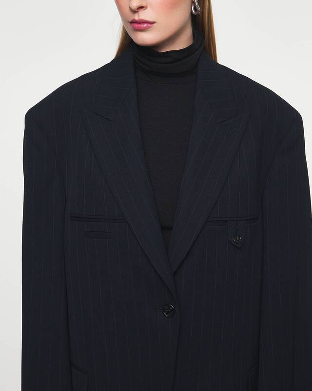 Acne Studios Blazer Relaxd Pinstripe  Navy 34