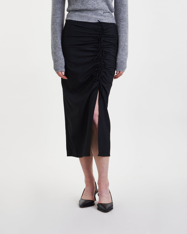 Ganni Skirt Drapey Melange Midi Black 40