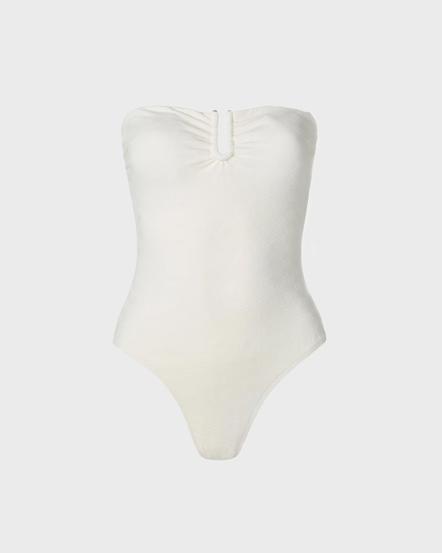 Badedrakt Gold Embellished Bandeau Vanilla