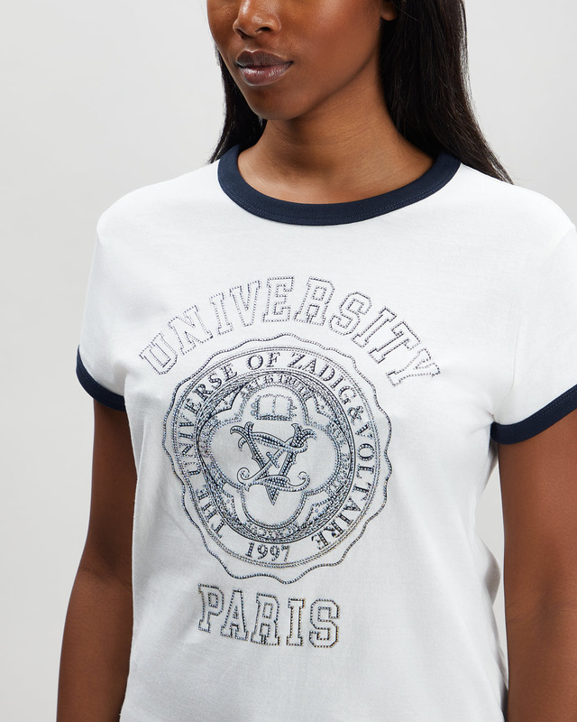 Zadig&Voltaire T-Shirt Walk BC University Strass Offwhite L