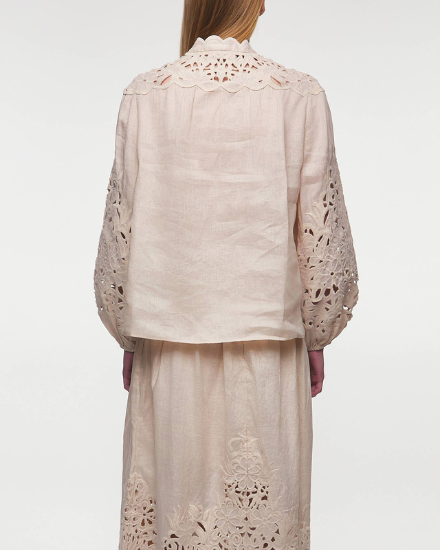 ZIMMERMANN Blus Wylie Embroidered  Creme 1 (S-M)