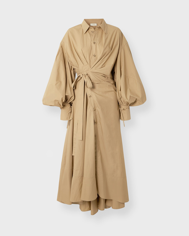 Klänning Rebellion Poplin Midi  Oliv