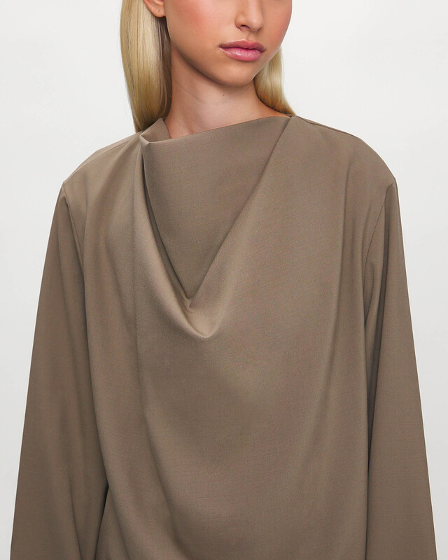 RÓHE Top Draped Wool Khaki 38