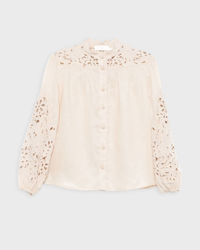 ZIMMERMANN Blus Wylie Embroidered  Creme 1 (S-M)