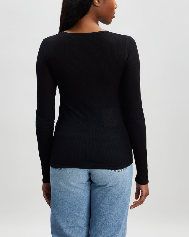 Dagmar Top Lyocell Long Sleeve Black XL