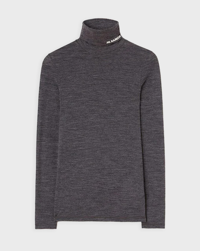 JIL SANDER Top High-Neck T-Shirt Mörkgrå L