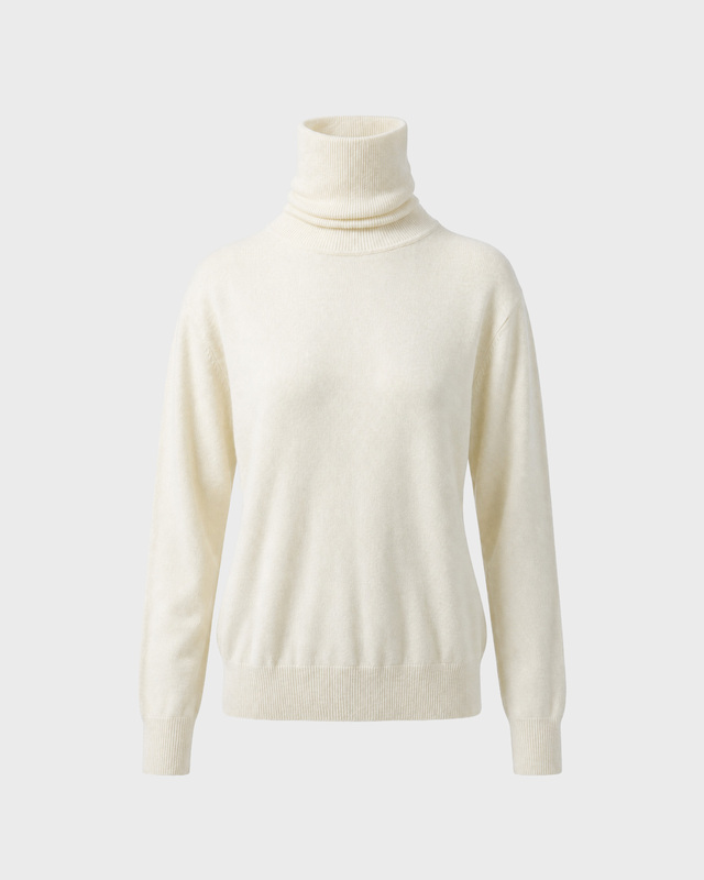 Pologenser Cashmere Wool Turtleneck Pearl