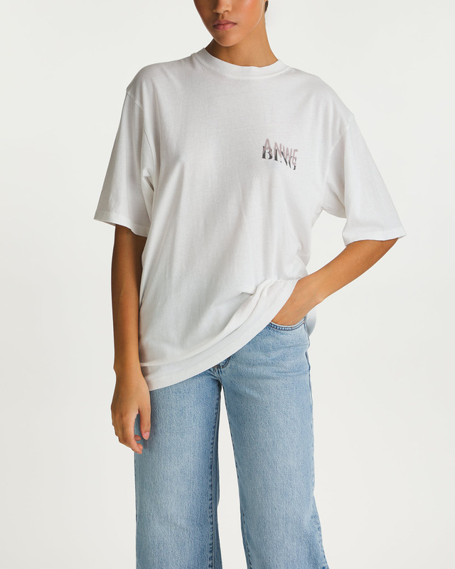 Anine Bing T-Shirt Cason Tee Graffiti Ivory M