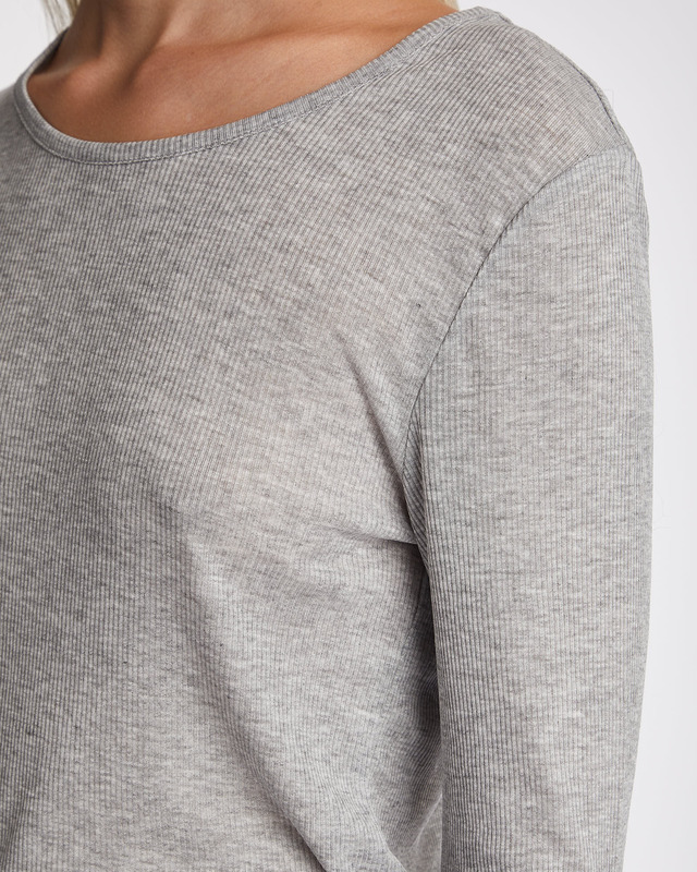 Dagmar Topp Lyocell Long Sleeve Grey melange L