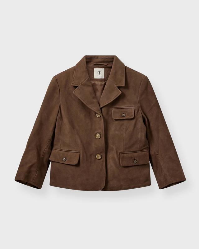 Jacka Suede Fitted Mörkgrön