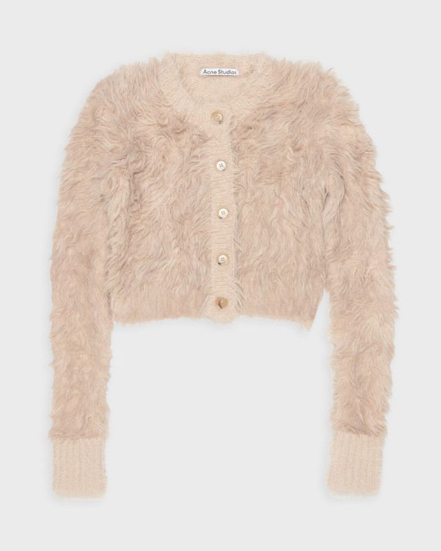 Acne Studios Cardiganen Fluffy Cropped   Beige XS