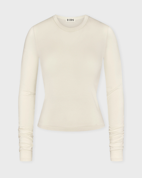 Top Fitted Crewneck Long Sleeve Creme 1