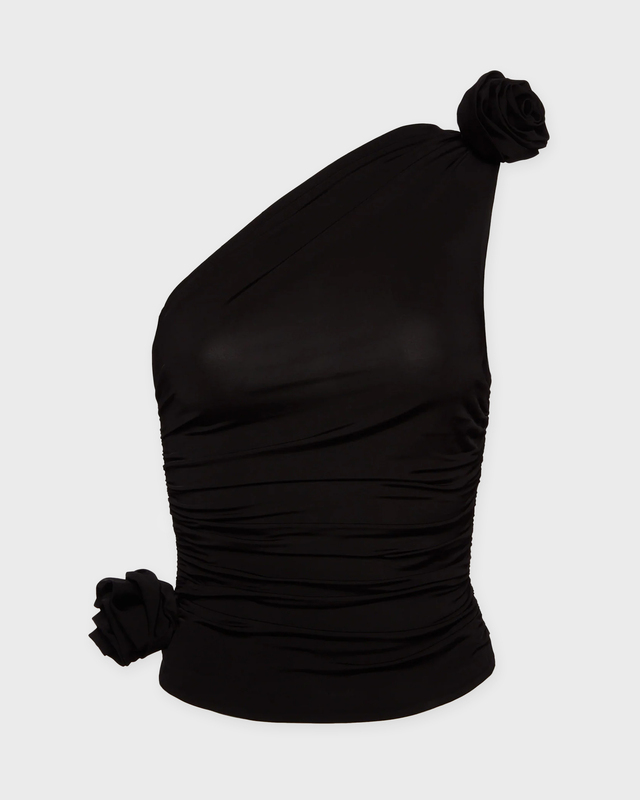 Magda Butrym Top One Shoulder T-Shirt Black FR 36 (EUR 34)