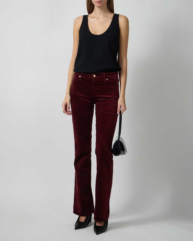 Bukser THE LEGGY BOOTCUT Velvet Burgundy