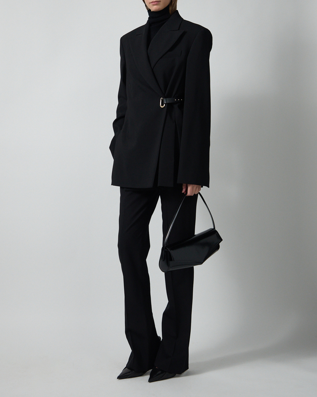 Jakke Tailored Leather Belt Detail Black