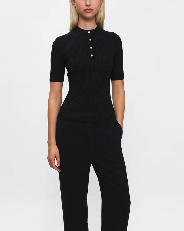 Filippa K Top Buttoned Knit  Black M