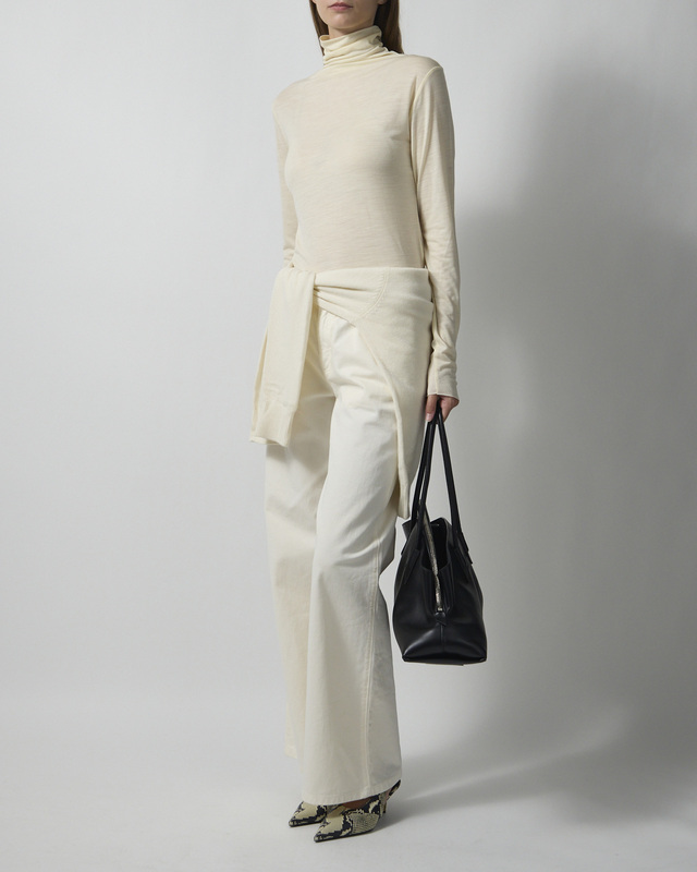 Top Wool Jersey Rollneck Cream