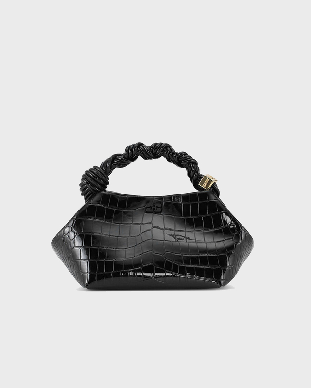 GANNI Bag Small Patent Croco Svart ONESIZE