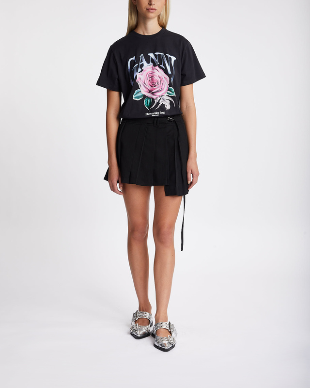 GANNI T-shirt Basic Cotton Rose Phantom  XL