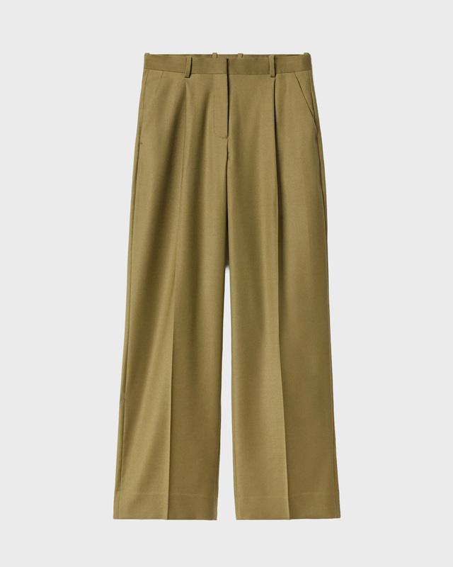 Byxor Relaxed Wool Olive