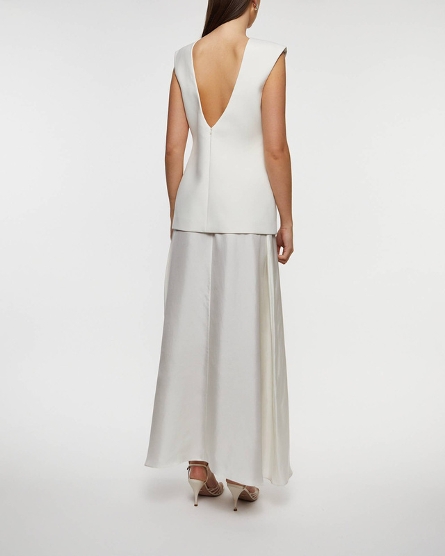 RÓHE Klänning Open Back Dress With Silk Creme 36