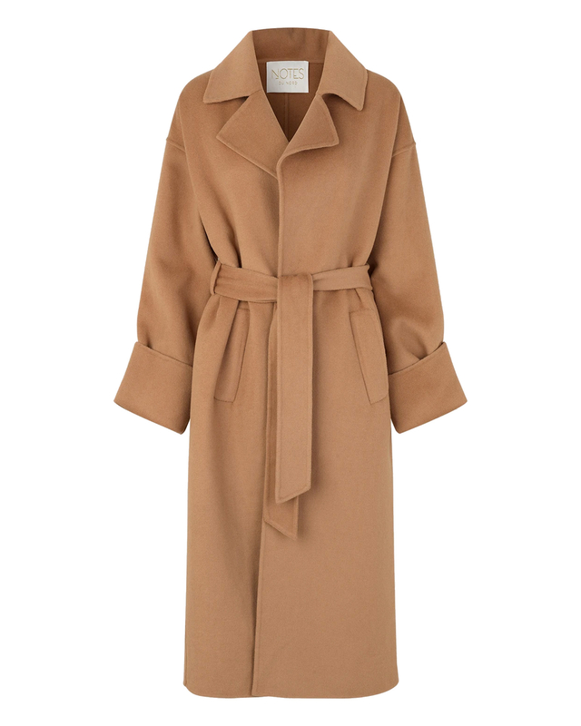 camel theory leather trench coat