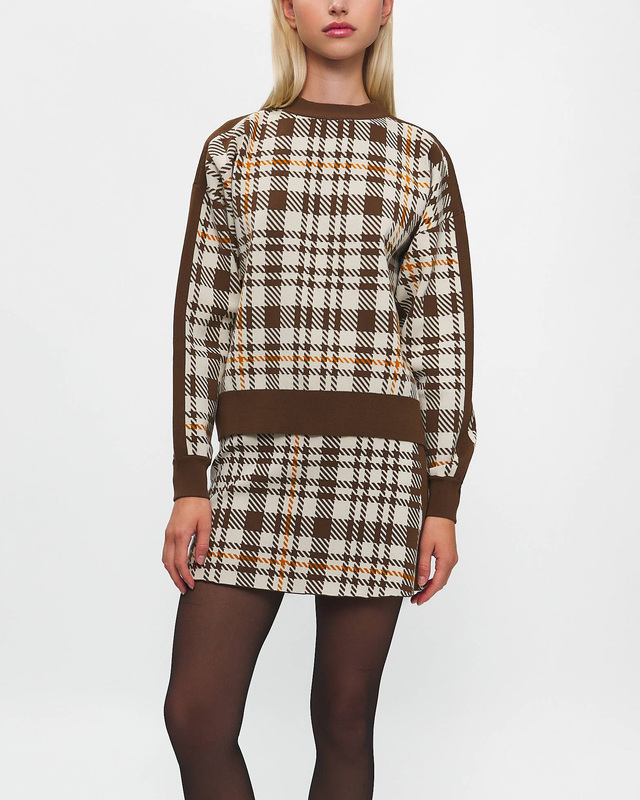 Rodebjer Sweater Reilly Eco Check Brun XS