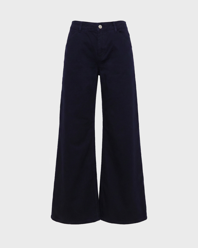 Byxor Flared Cotton Navy