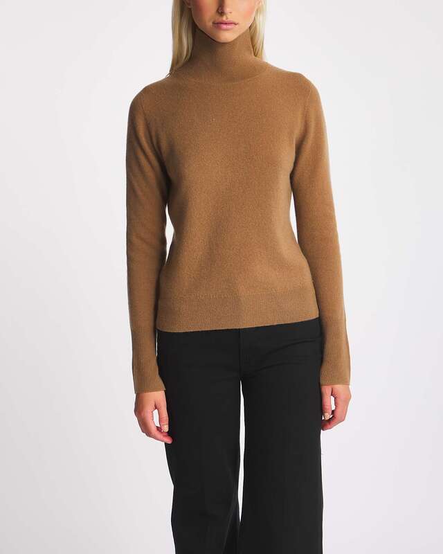 JOSEPH Light Pure Cashmere High Neck Jumper Brown XL