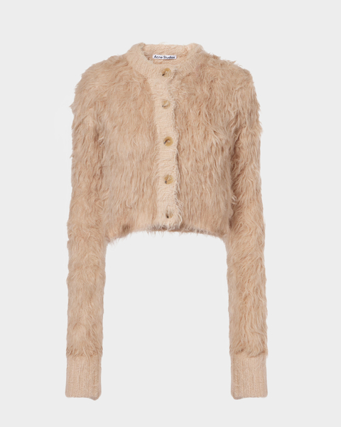 Cardiganen Fluffy Cropped   Beige 1