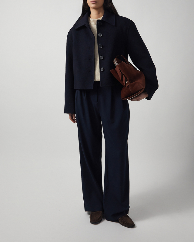 Jacket Crop Wool Navy