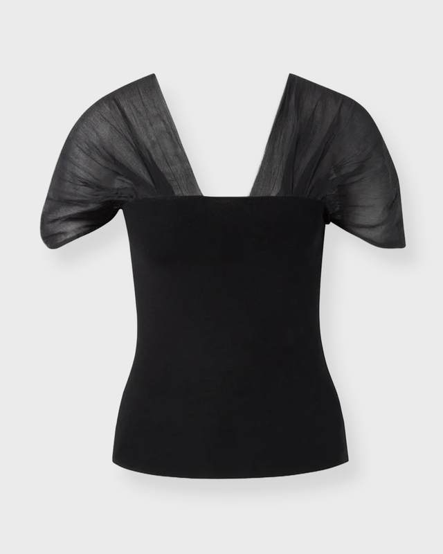 Top Indira Silk-Georgette Black