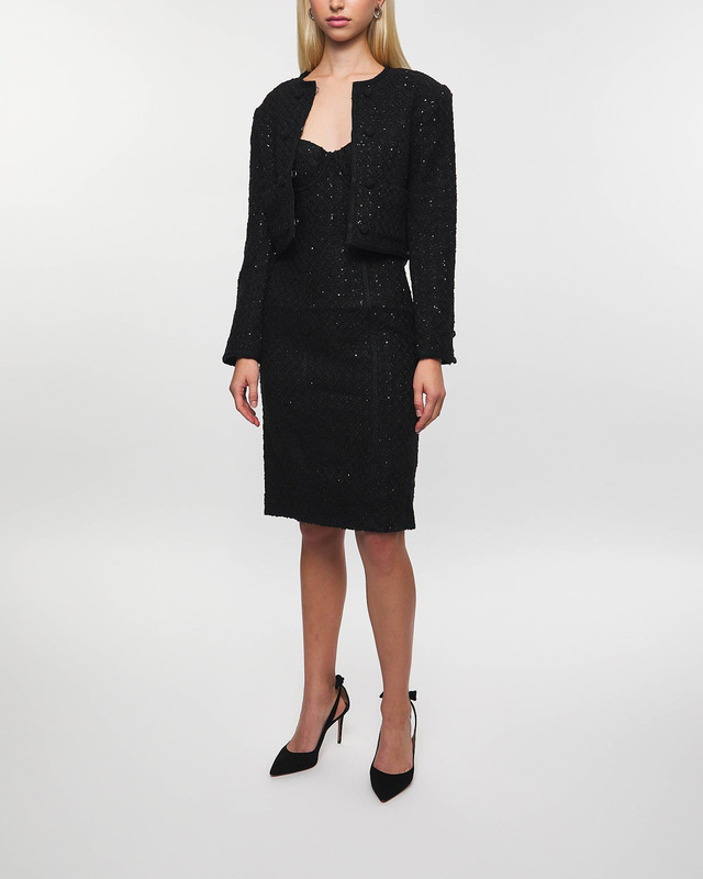 ROTATE Birger Christensen Dress Boucle Midi  Black 38