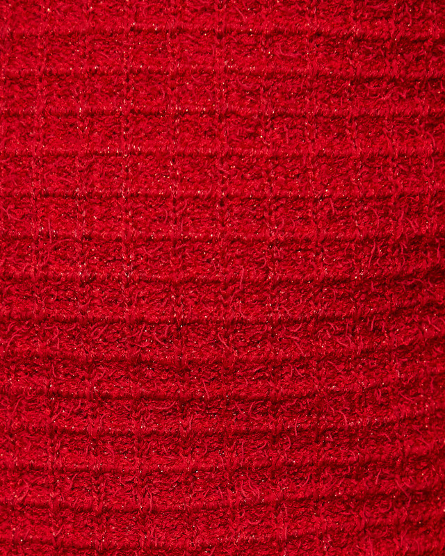 Self-Portrait Cardigan Textured Knit Röd L