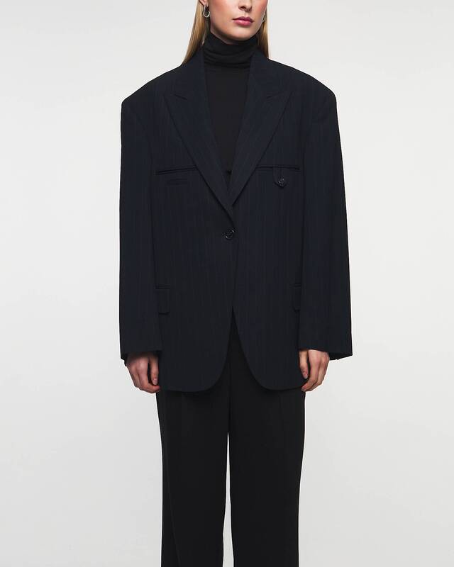 Acne Studios Blazer Relaxd Pinstripe  Navy 34