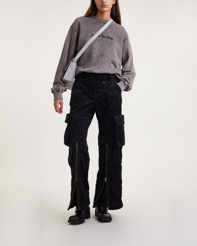 Acne Studios - Crinkled velvet cargo trousers - Black