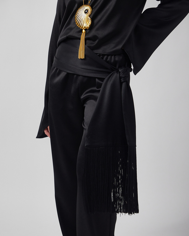 Halstørklæde Fringe Black