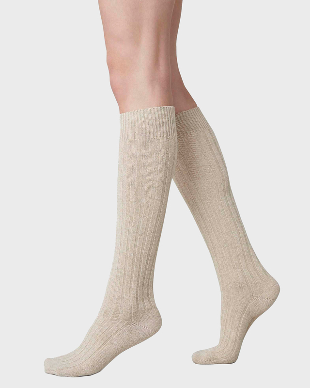 Swedish Stockings Socks Bodil Chunky Knee-Highs Grå 36-38