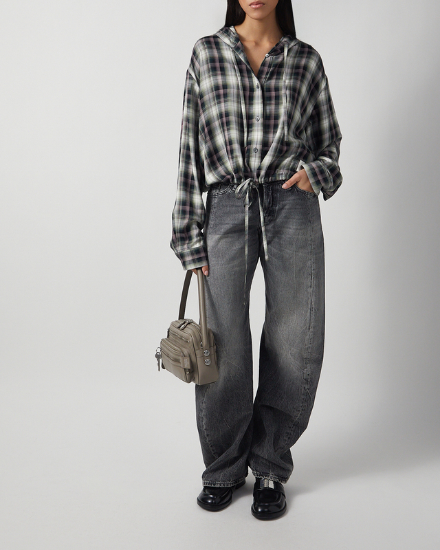 Shirt Hooded Check Svart/grön