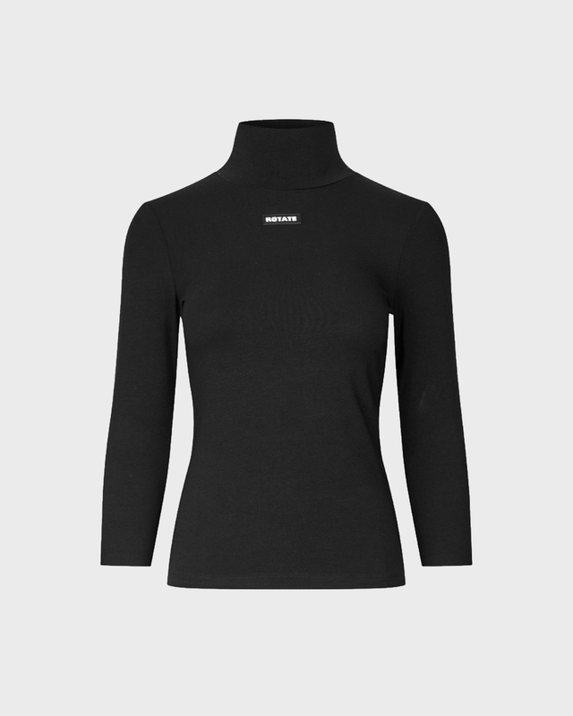 Top Jersey 3/4 Turtleneck Black