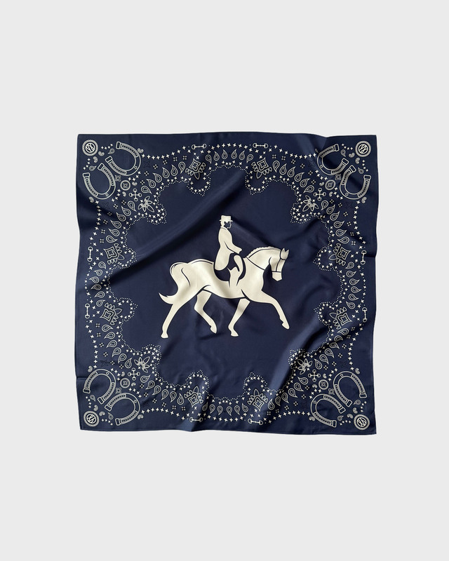 EQUUS SCARF - NAVY 65x65